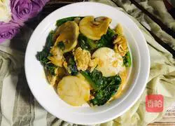 Illustration of how to make stir-fried rice cake with vegetables and eggs 8