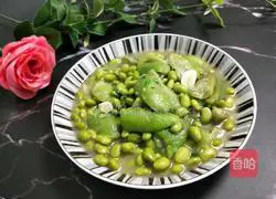 Illustration of how to make stir-fried loofah with edamame 12