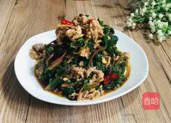 Illustration of how to make purslane mixed with beef 18