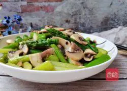 Asparagus and mushrooms Practice illustration 19