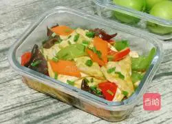 Illustration of how to make stir-fried tofu with mixed vegetables 12