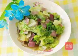 Illustration of how to stir-fry onions and lettuce 10