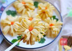 Illustration of how to make cold bean curd version with blooming flowers and riches 18