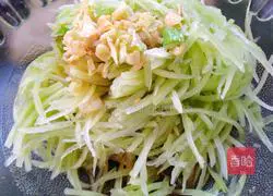 Illustration of how to make cold shredded bamboo shoots 3