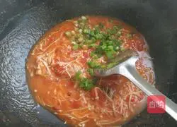 Illustration of how to stir-fry enoki mushrooms with tomatoes (a must with rice) 8