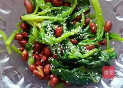 Illustration of how to make vinegar spinach and peanuts 13