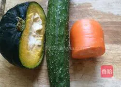 Illustration of how to make three kinds of vegetables 1