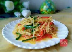 Illustration of how to make green onion and potato shreds 9