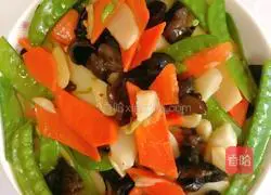 Illustration of how to make snow pea health dishes 10