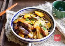 Illustration of how to make potatoes and eggplants with sauce 8