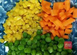 Illustration of how to make fried peas with corn 1