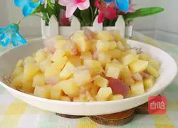 Illustration of how to make fried onions and potatoes 12