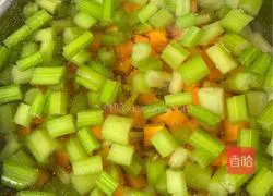 Illustration of how to mix celery and spiced peanuts 7