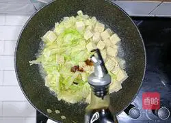 Illustration of how to make frozen tofu and cabbage stewed 13