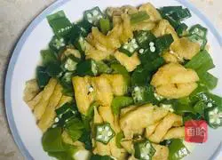 Okra fried tofu Illustration of how to do it 3