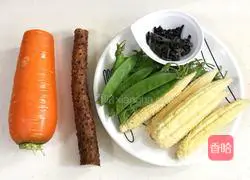 Corn Illustration of how to stir-fry seasonal vegetables with bamboo shoots 1