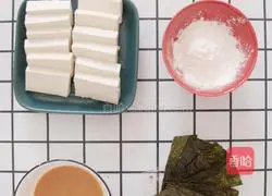 Illustration of how to make banana seaweed tofu 1