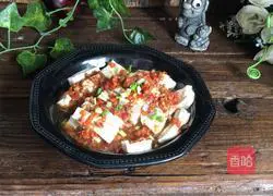 Illustration of how to make steamed tofu with chili sauce 7