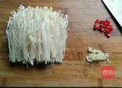 Illustration of how to mix enoki mushrooms 2