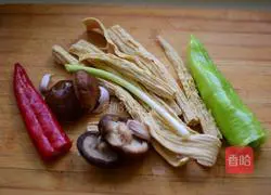 Illustration of how to cook yuba with mushrooms 1