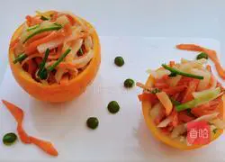 Illustration of how to make three shredded Meimai soy sauce mix 13