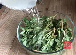 Illustration of how to make purslane mixed with beef 4