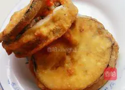 Illustration of how to make fried eggplant boxes 14