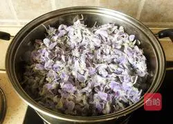 Illustration of how to steam fresh kudzu flower 6