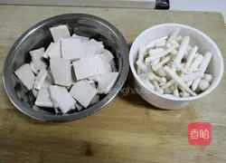 Illustration of how to make spicy tofu and roasted oyster mushrooms 1