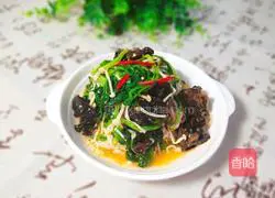 Illustration of how to make spinach with double mushrooms 1