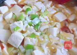 Illustration of how to make southern tofu with green onion and chopped pepper 7