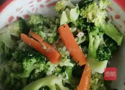 Illustration of how to mix sea rice with broccoli 6