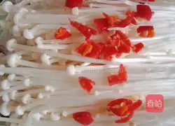 # steamed vegetable# Pepper-flavored enoki mushroom recipe illustration 6