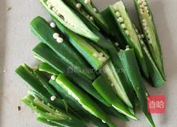 Illustration of how to make cold okra 3