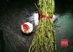 Illustration of how to make garlic asparagus flowers 1