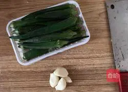 Home-style cold dressing Illustration of how to make okra 1