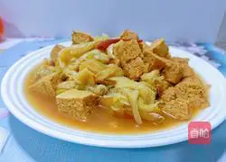 Illustration of how to make frozen tofu and cabbage stewed 19