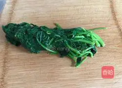 Illustration of how to make spinach, vermicelli and peanuts mixed with mustard 11