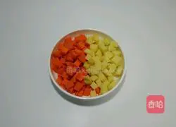 Illustration of how to make curry rice cake 1