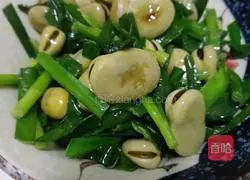 Stir-fried broad beans with leeks Practice illustration 5