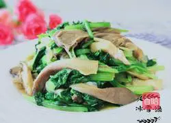 Illustration of how to make fried rapeseed with fresh mushrooms 1