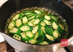 Illustration of how to make okra mixed with tofu 2