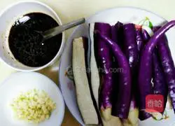 Illustration of how to make hand-torn eggplant 1