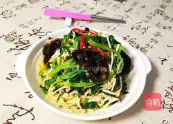 Illustration of how to make spinach with two mushrooms 13