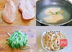 Illustration of spicy and refreshing cold shredded chicken 2