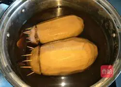 Illustration of how to make glutinous rice and lotus root 9