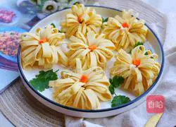 Illustration of how to make cold bean curd version with blooming flowers and riches 15