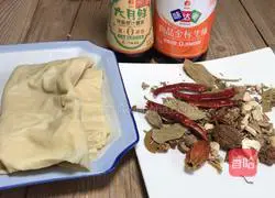 Illustration of how to make braised tofu skin 1