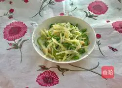 Illustration of how to make green pepper and potato shreds 9