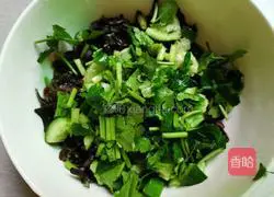 Illustration of how to mix cucumber with shredded fungus 5